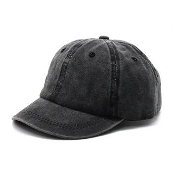 Tata Pălărie Scurte din Bumbac Șapcă de Baseball Margine de Culoare Solidă Pălării pentru Femei, Bărbați în aer liber Vizor Capac Casual Snapback Spălate Denim Pălării