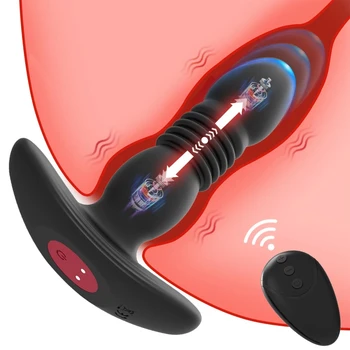 Telescopic Anal Plug de sex Masculin Fund Vibratoare Vibrator Wireless Fund Jucarii Sexuale pentru Barbati Penis artificial Masaj de Prostata Bărbați Buttplug Stimulator