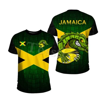 Tessffel Jamaica Leu Emblema Vara Noi de Moda 3D de Imprimare Topuri Tricou Tricou Barbati pentru Femei tricou Maneca Scurta Stilul Streetwear-8