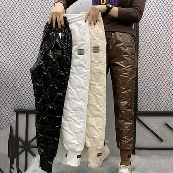 Toamna Pantaloni de Bumbac pentru Femei Snow Îmbrăcăminte exterioară de Iarnă 2022 Nou de Talie Mare Gros Casual Picioare Pantaloni Harem Cald Pantaloni Casual
