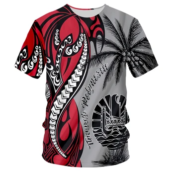 Trend Vara, Tahiti, Polinezia Bărbați T-Shirt De Moda O-Gât Casual Cu Maneci Scurte ?Strada Supradimensionate T-Shirt Confortabil Hawaii Topuri