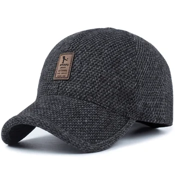 TUNICA de Lână Tricotate Design de Iarnă Șapcă de Baseball pentru Bărbați Îngroșa Cald Pălării cu Earflaps
