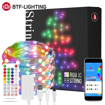 USB Lumini de Crăciun Șir de Lumini de Partid Ziua de nastere Decor WS2812B RGB Led-uri de Lumină Dreamcolor Șir Adresabile Individual 5V