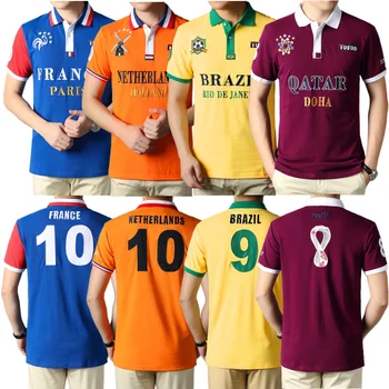 Vara de Fotbal Serie Broderie Polo Barbati Agrement din Bumbac 100% Tricou pentru Om Polo coreeană de Moda de Îmbrăcăminte cu Mâneci Scurte Topuri