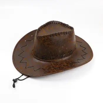 Vara și Primăvara Unisex Pălării de Cowboy cu Vizor din Imitație de Piele Obține Retro Vechi Umbră în aer liber de Înaltă Calitate Capace