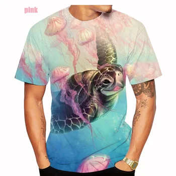 Vară Nouă broască Țestoasă Drăguț 3D de Imprimare Bărbați/Femei T-shirt Lume Subacvatică Broasca Print Casual cu mâneci Scurte, Marimea XS-5XL