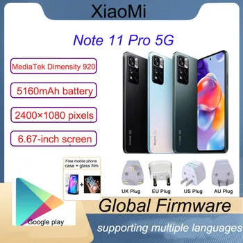 Versiune globală Xiaomi Redmi Nota 11 Pro Smartphone 5G 120W HyperCharge Dimensity 920 120Hz AMOLED 108MP
