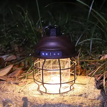 Vintage din Metal Agățat Felinare Lumina Calda Mini Camping LED Lămpi Reîncărcabilă Cort Usor de Lumină Pentru Gradina Curte Decor Nou