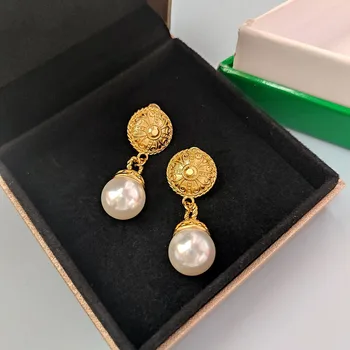 Vintage flori legăna perla cercei pentru femei lucrate manual picătură cercei designer de bijuterii de lux bijuterii noi pentru 2023