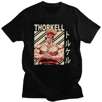 Vintage Vinland Saga Thorkell Tricouri Cu Mânecă Scurtă Pentru Bărbați Bumbac Tee O-Gât Casual, Aventura Ficțiune Anime Tricouri Topuri