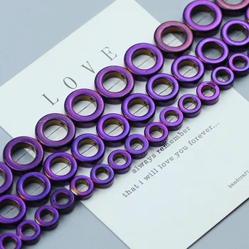 Violet inel Rotund Margele Tubulare Hematiter Piatra Naturala Liber margele pentru Bijuterii Brățară Cercel Face DIY Accesorii 8 10 12 mm