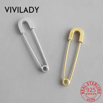 VIVILADY Stilul Punk Sterling-925silver-bijuterii în Formă de Pin Femeile Picătură Cercei Chic de Aur de Argint de Culoare la Modă INS Vânzare Fierbinte Brinco