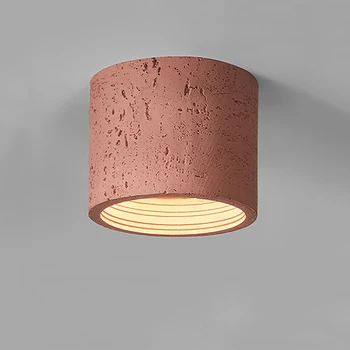 Wabi Sabi Roșu Ciment corp de Iluminat Japonia Bej Suprafata Condus în Jos Lumina Gri Nordic Anti-orbire Plafon lumina Reflectoarelor Coridor Dormitor