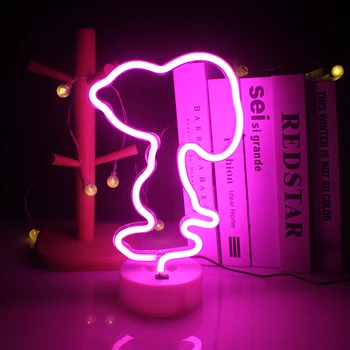 Wanxing LED Neon Drăguț Câine Mic Design de Lumină Cu Lampa USB/Baterie Pentru Camera Copii Casa de Perete Acasă Decora Magazin de Cadouri