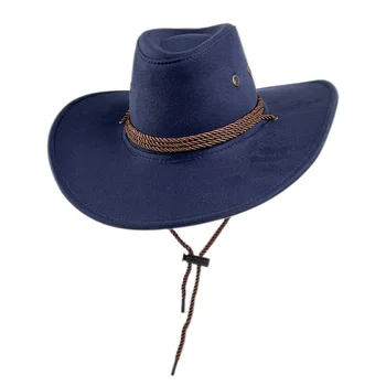 Western mare pălărie de cowboy piele de căprioară de lână pălărie bărbați și femei mare brim fedora pălărie în aer liber excursie de jazz de top hat en-gros