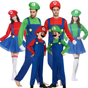 Ziua copilului Cosplay Super Costume Frati Luigi Bros Instalator de imbracat Costum pentru Petrecerea de MARI0 & LUGI Costume pentru Cadouri