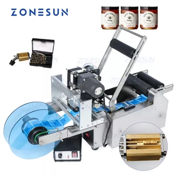 ZONESUN TB-YL50D Semi-Automate Sticla Rotunde Masina de Etichetare Eticheta de Imprimare Mașină Aplicatorul de Etichete Data de Imprimantă