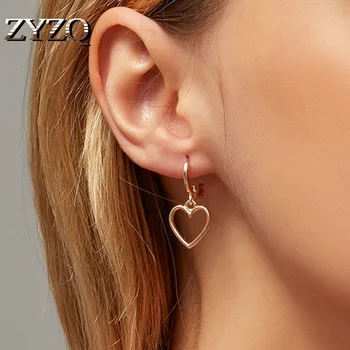 ZYZQ Design Simplu, Clasic Hollow Inima Picătură Cercei Pentru Femeile Noul Brand de Moda Manșetă de Ureche Piercing Legăna Cercei Cadouri