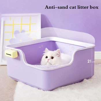 În termen de 10 kg Gunoi Pisica Cutie Semi-Închise Supradimensionate Aprofunda Anti-centura de Nisip Anti-Stropi de Toaletă Pisoi animale de Companie Curat Consumabile
