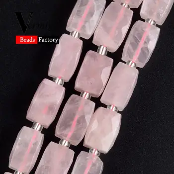 11*15mm 21pcs Naturale Cuboid Fatetate Roz Quartzs Minerale Gem Margele Vrac Pentru a Face Bijuterii DIY Brățară Colier Accesoriu 15