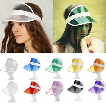 9 Culori Femeile Transparent Parasolar Palarie Golf, Tenis De Plajă Nouă Reglabil Bărbați Femei Visor Soare Simplă Pălărie Capac De Sport