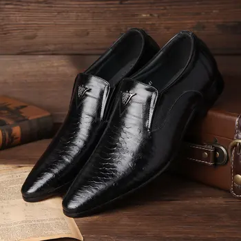 Barbati Pantofi Rochie din Piele PU Pătrat de Culoare Solidă Respirabil Crește Impermeabil si Non Alunecare Mocasini 