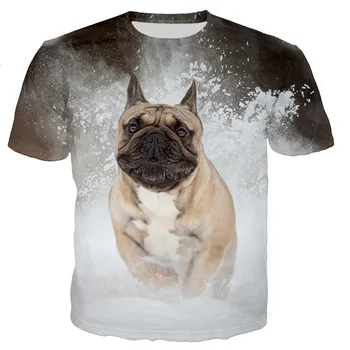 Hot de Animale Bulldog francez 3D Imprimate T-shirt Barbati Femei de Moda de Vara Casual cu Maneci Scurte Harajuku Streetwear Topuri Supradimensionate