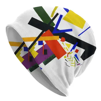Mondrian Kazimir Abstract Chelioși Căciuli Pălărie Goth Toamna Iarna în aer liber Unisex Capace Adult Cald cu Dublă utilizare Capota Pălărie Tricot