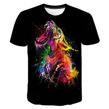 Noi 3D Feroce Tigru de Imprimare pentru Bărbați t-shirt de Moda Casual Animal graphic t shirt Personalitate Hip Hop harajuku Tendință de streetwear