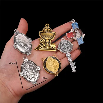 Noul Mari Catolică Medalie Religioase Amuleta Medalie, De Multe Isus Hristos Statuie Cruce Medalie,