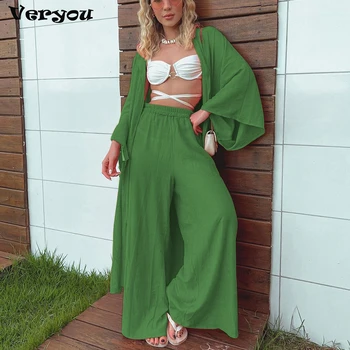 Nouă Femei Tricou Vrac Set Monofazate Tricou de Culoare de Înaltă Talie Pantaloni Streetwear Elegant Set de Două Piese Utilaje Cardigan Femei Sexy Costum de