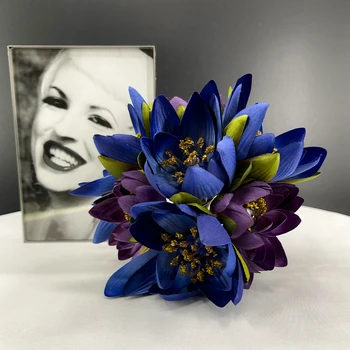 SunMade 7 Buc/Lot Ins Lotus Buchet de Flori Matase Flori Artificiale pentru Petrecerea de Nunta de Decorare Fleurs Artificielles Albastru Flore